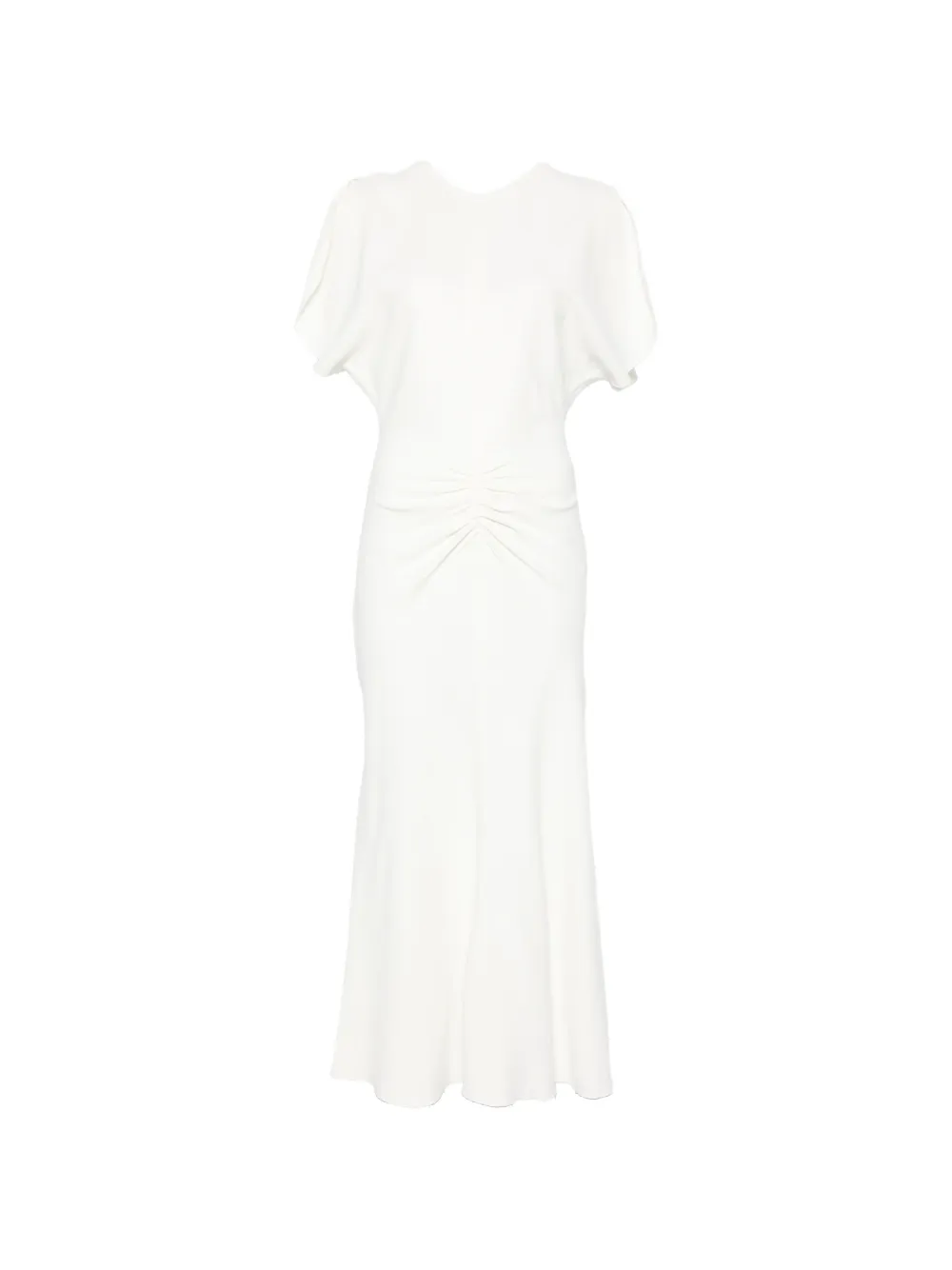 Victoria Beckham gathered-waist midi dress - Bianco