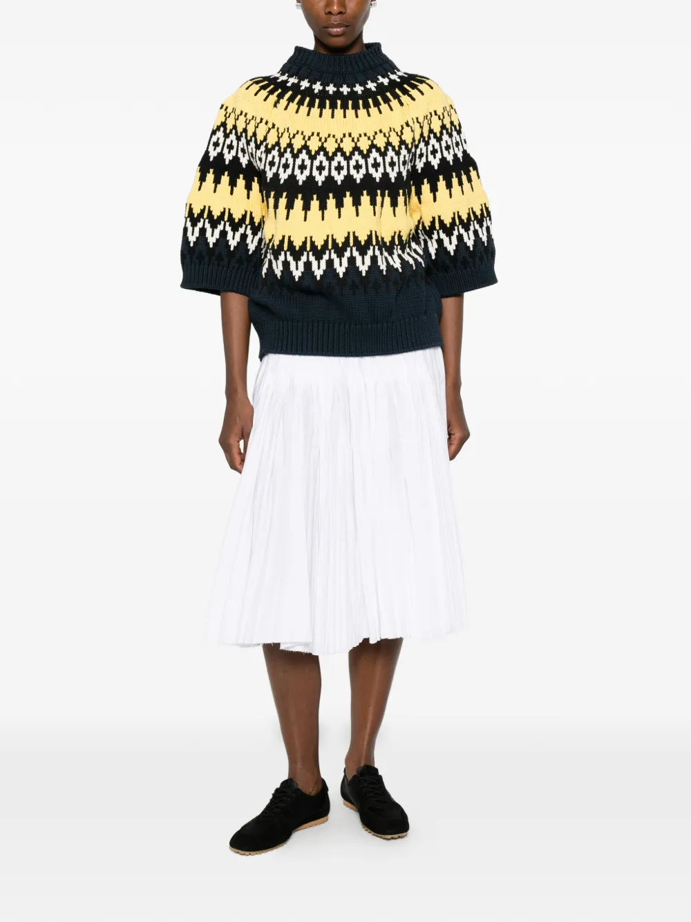  Nº21 Pull à Motif Géométrique - Bleu 