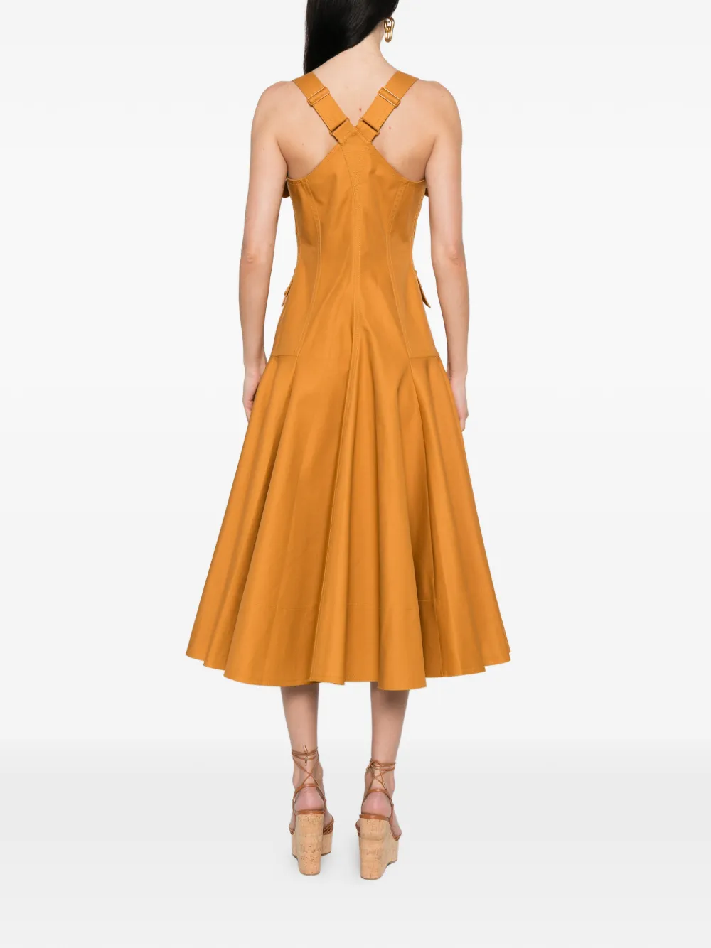 ZIMMERMANN Cargo midi-jurk met zak Oranje