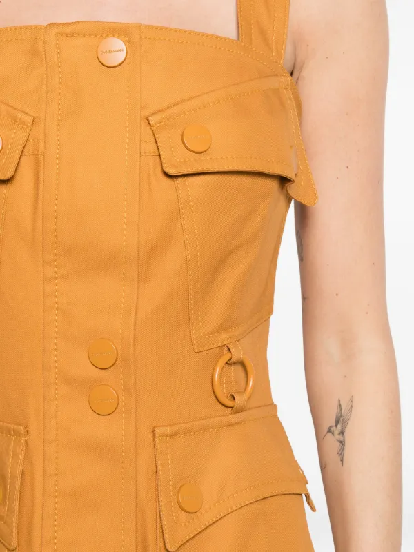 ZIMMERMANN Pocket Utility Midi Dress | Orange | FARFETCH