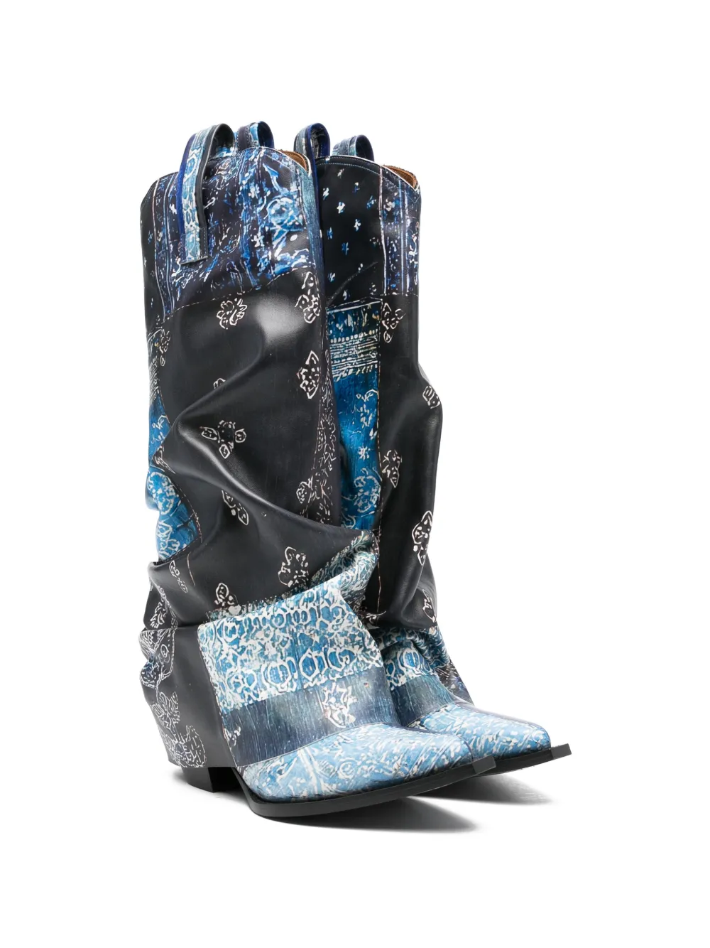 R13 bandana print boots Blauw