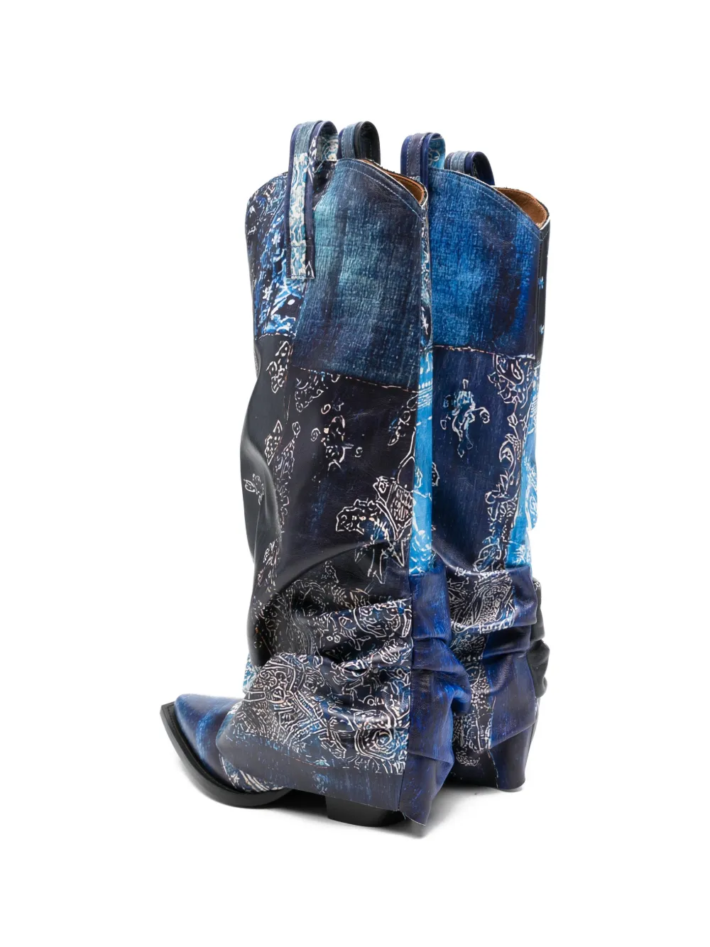 R13 bandana print boots Blauw