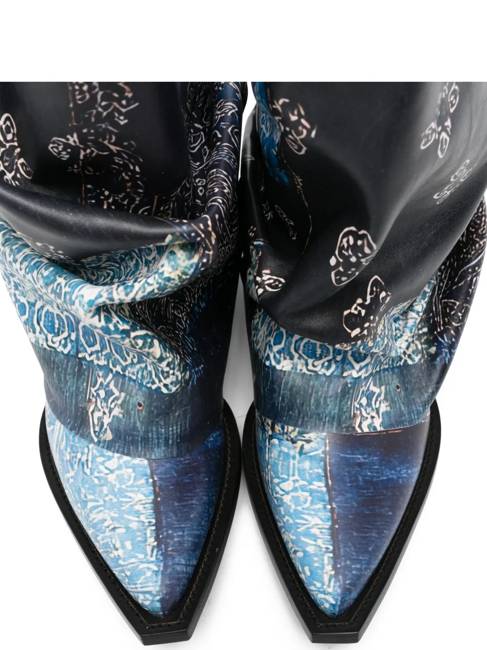 R13 bandana print boots Blauw