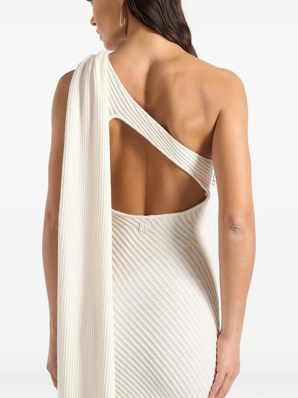 Manière De Voir Laya midi-jurk met sjaal Beige