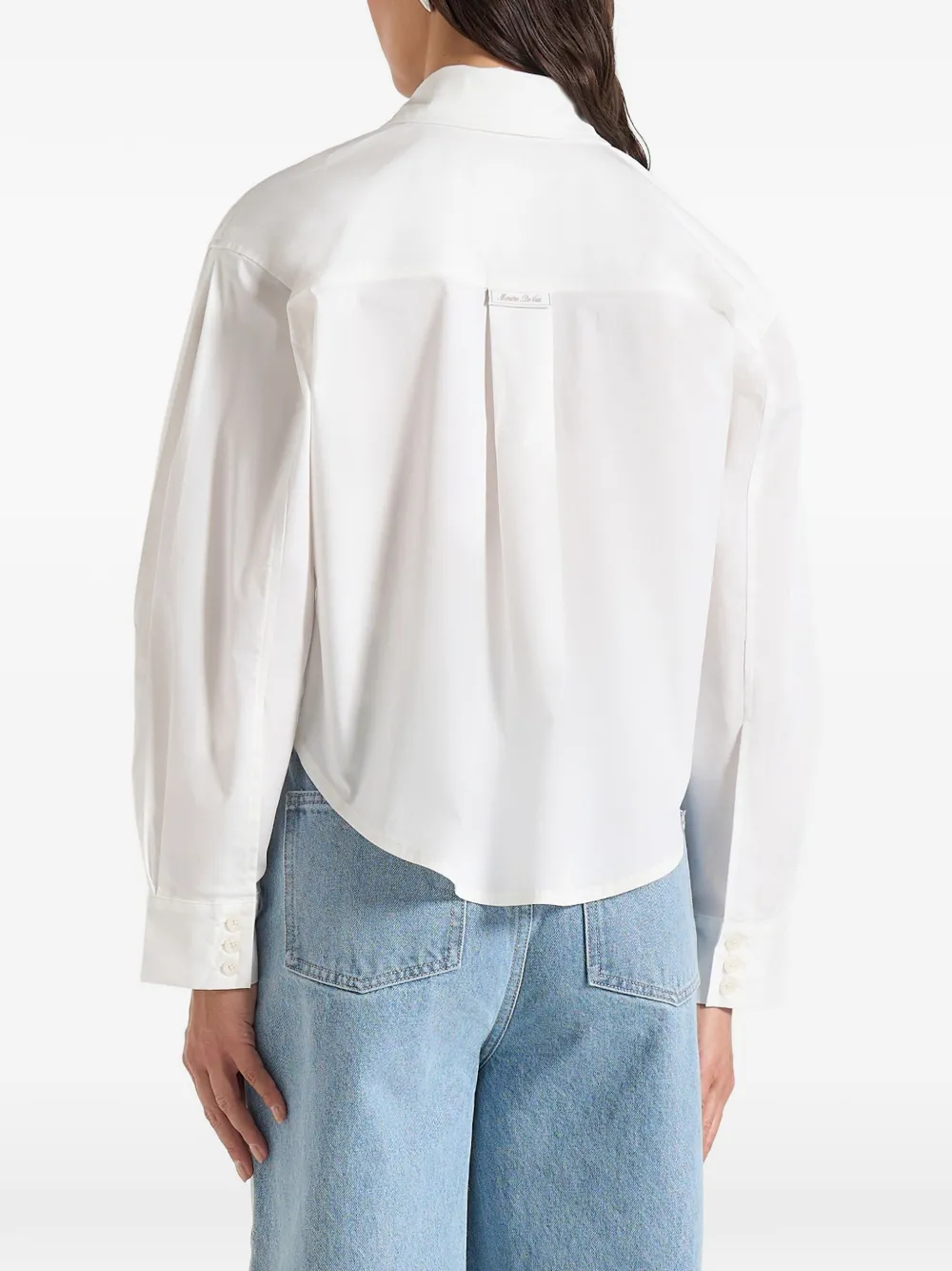 Manière De Voir Eleni cropped blouse met ballonmouwen Wit