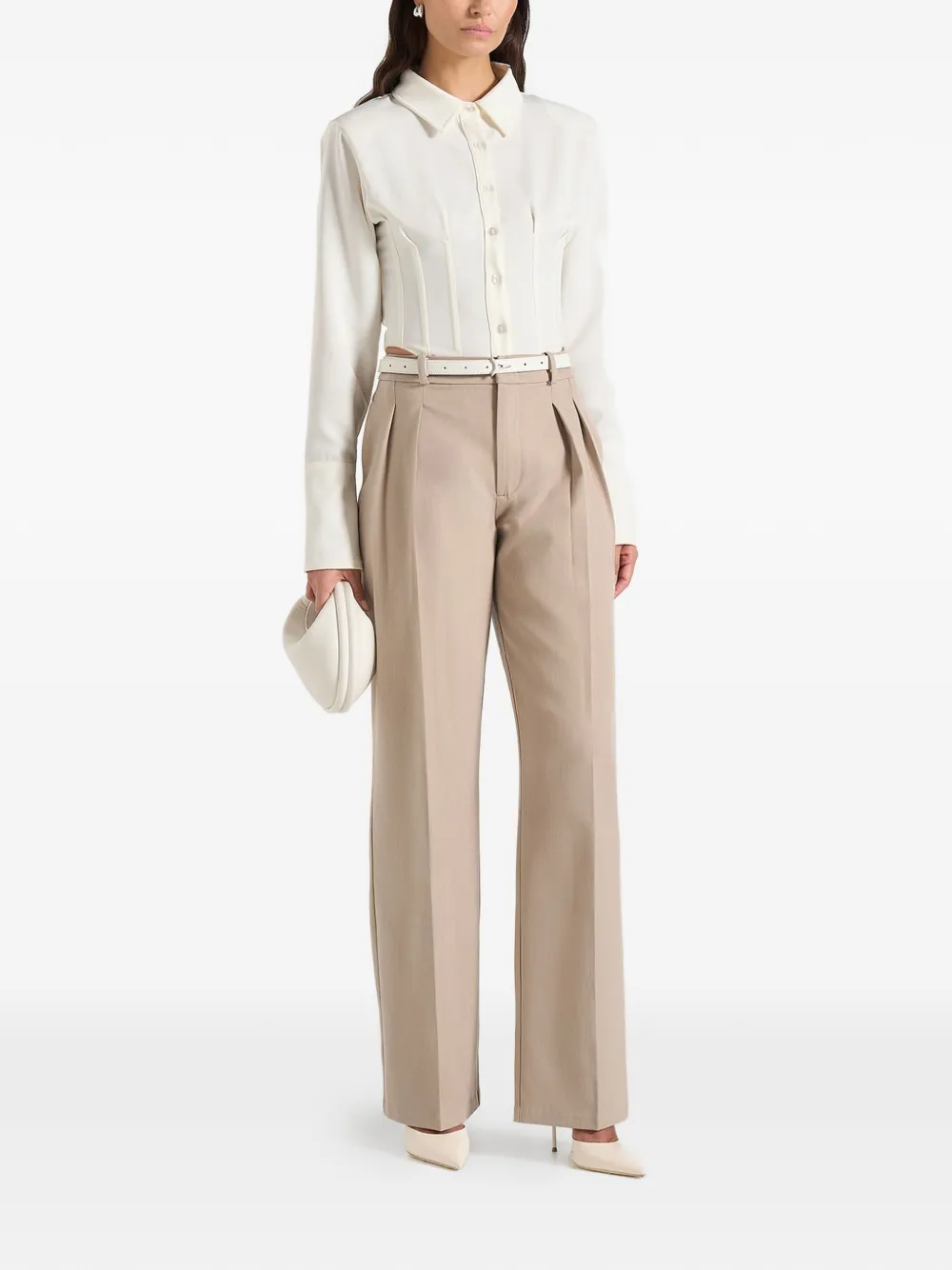  Manière De Voir Julie Pleated Trousers - Neutrals 