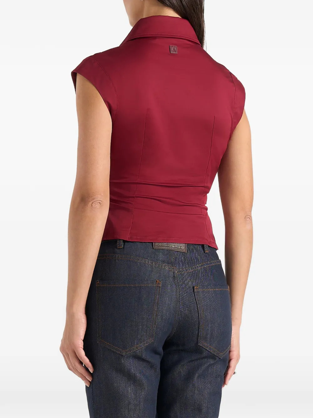  Manière De Voir Yvette Twist-seam Sleeveless Shirt - Red 