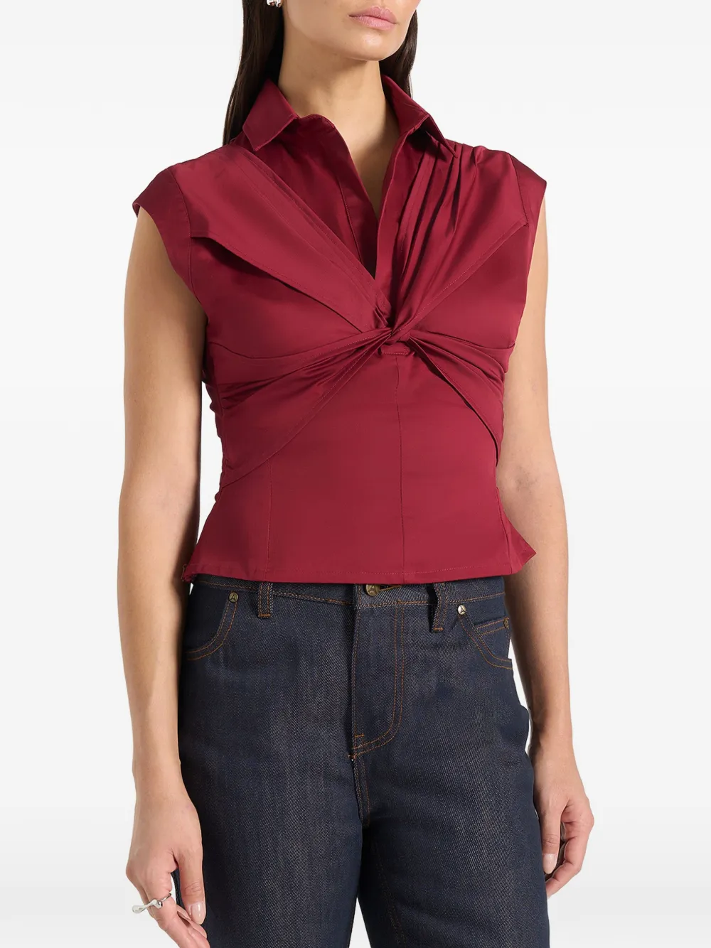 Manière De Voir Yvette twist-seam sleeveless shirt - Rosso