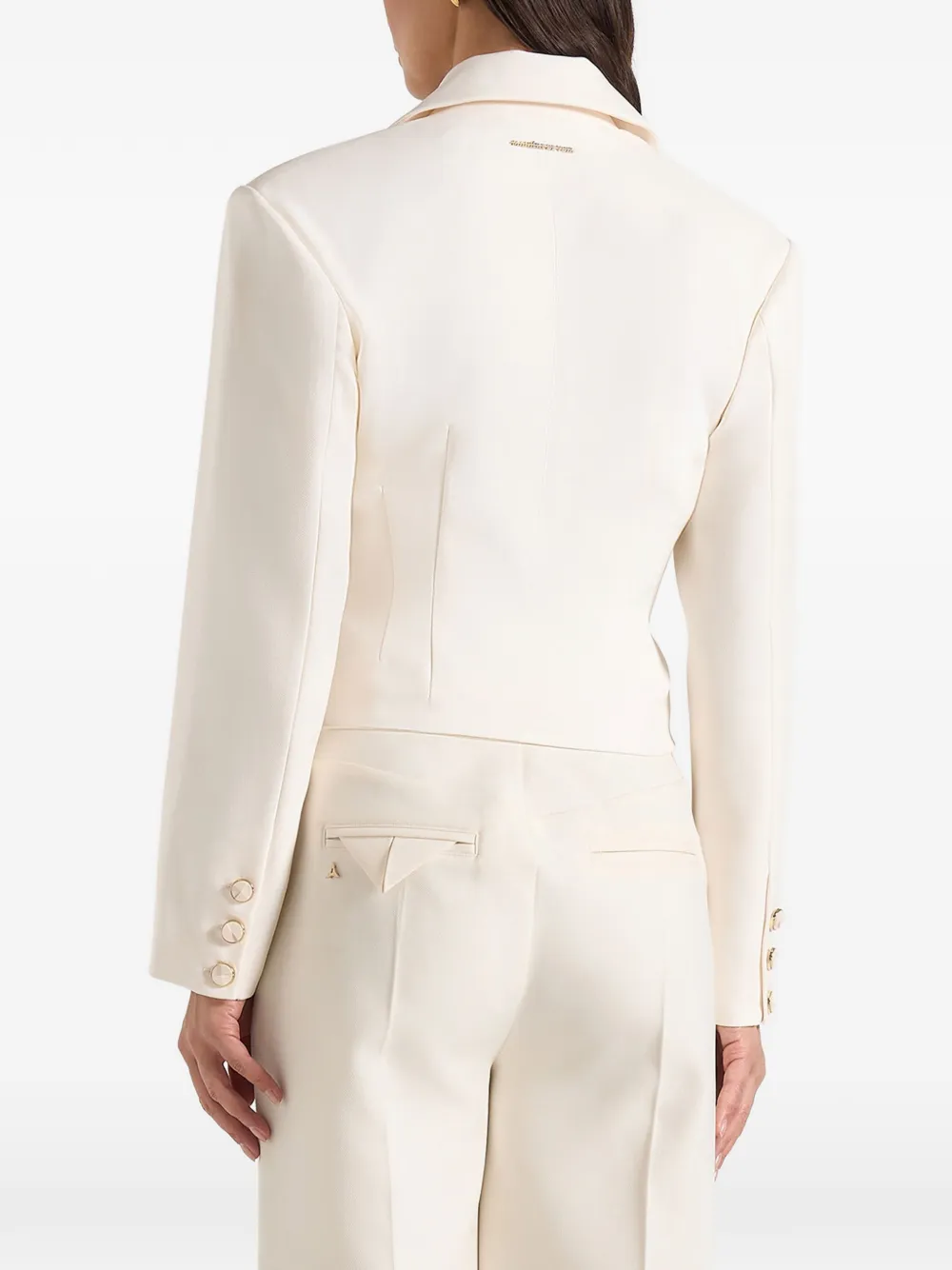  Manière De Voir Prisca Cropped Blazer - Neutrals 