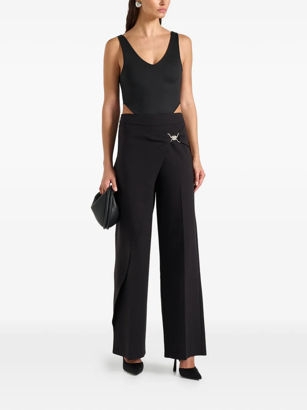 Manière De Voir Beryl wikkelbroek met hardware detail Zwart