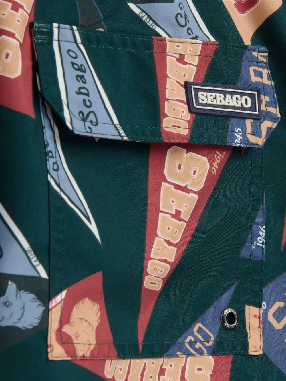 Sebago Zwembroek met patroon Groen