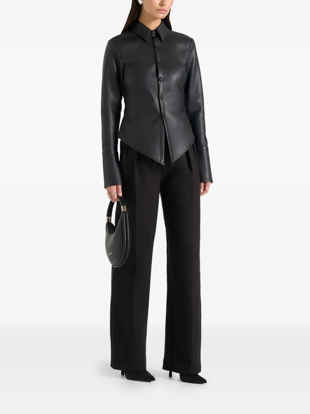  Manière De Voir Sonia Darted-seams Angular Shirt - Black 