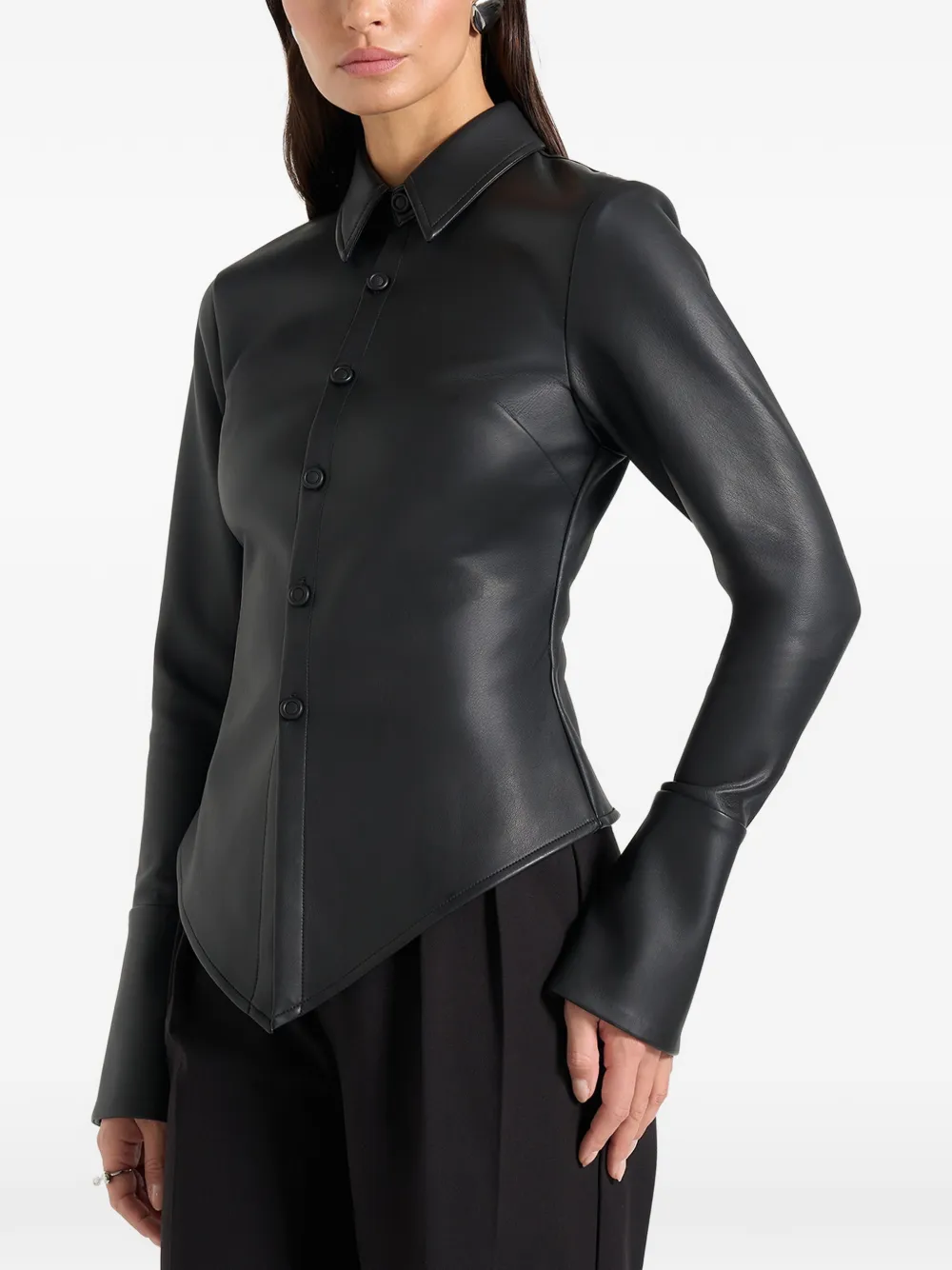  Manière De Voir Sonia Darted-seams Angular Shirt - Black 