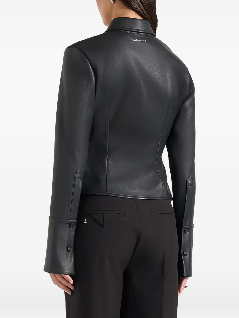 Manière De Voir Sonia leren blouse Zwart