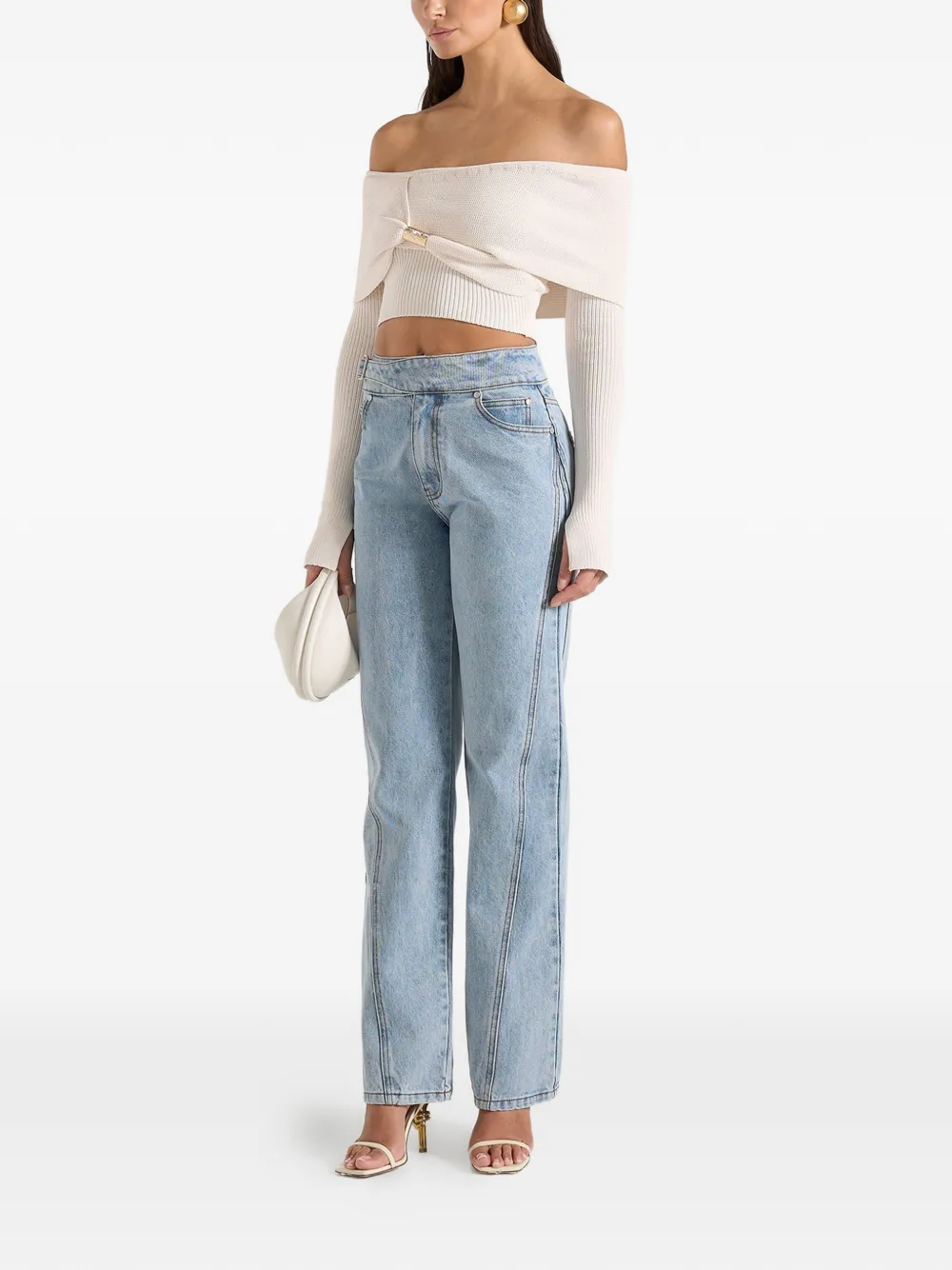 Manière De Voir Shana Asymmetric Overlay Top - Neutrals 