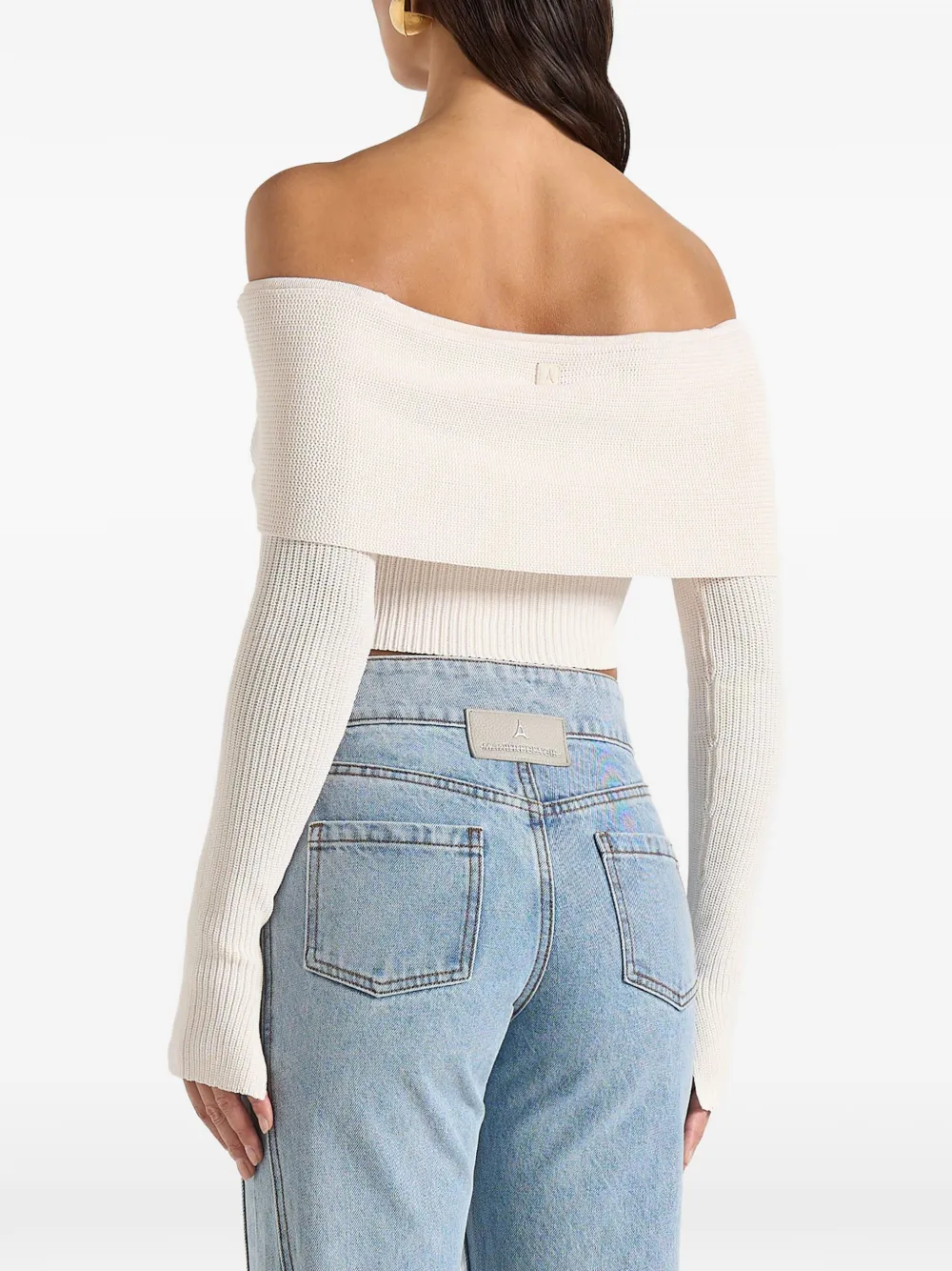 Manière De Voir Shana asymmetrische bardot top met hardware detail Beige