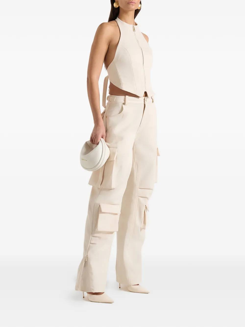  Manière De Voir Claudette Halter Backless Top - Neutrals 