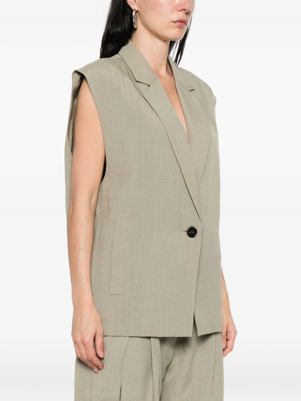  Iro Button Sleeveless Vest - Green 