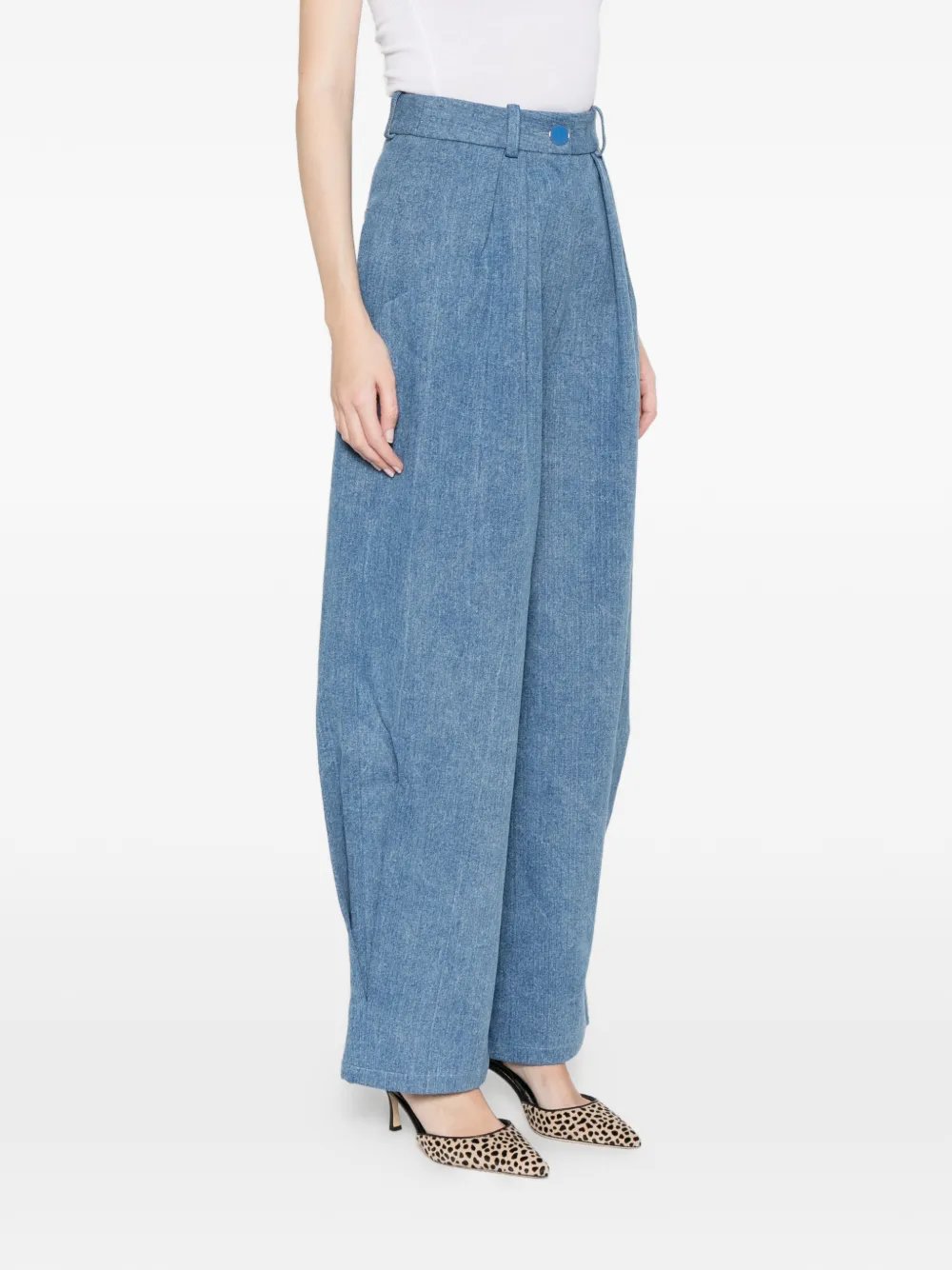  Rowen Rose High-waist Carrot Jeans - Blue 