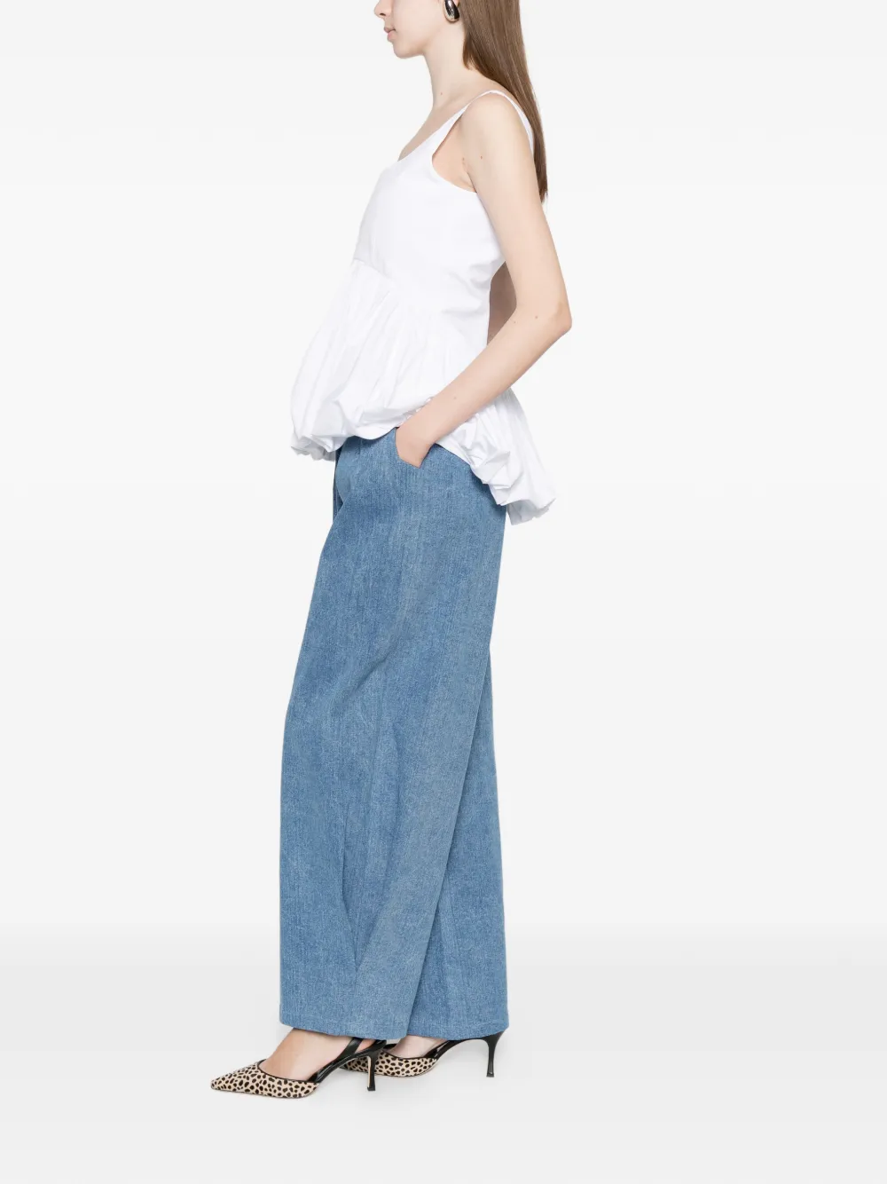  Rowen Rose High-waist Carrot Jeans - Blue 
