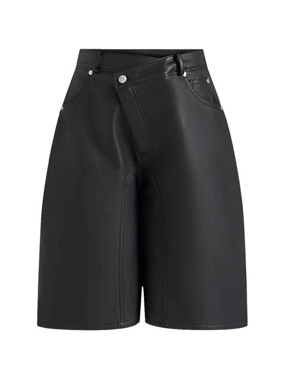 Manière De Voir Hazel eiffel-button wrap-over bermuda shorts - Nero