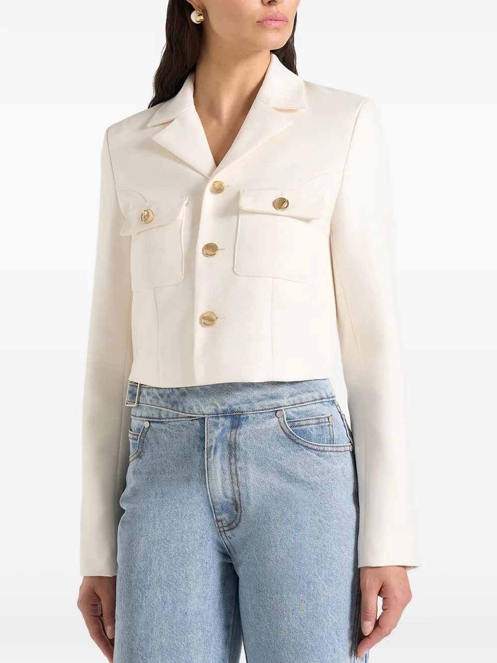 Manière De Voir Daphina buttoned cropped jacket - Toni neutri