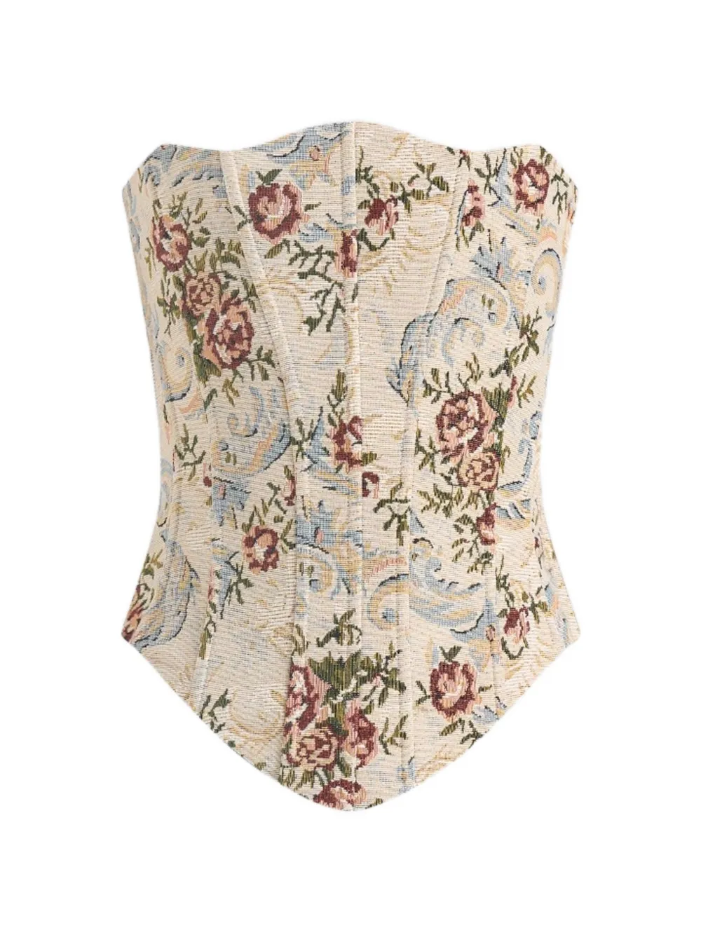 Manière De Voir Scarlett floral lace-up corset - Toni neutri
