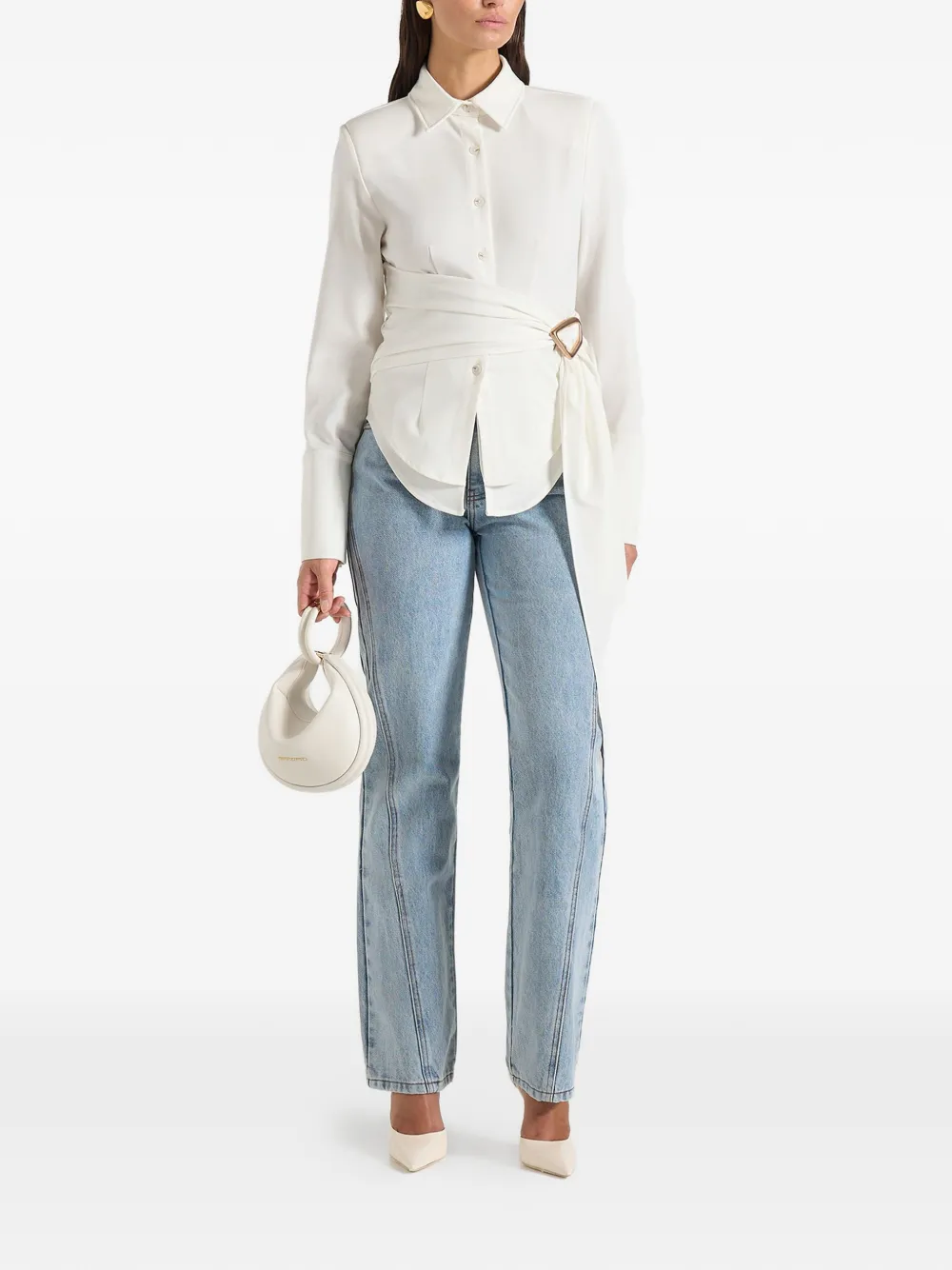  Manière De Voir Fia Wrap Shirt - White 