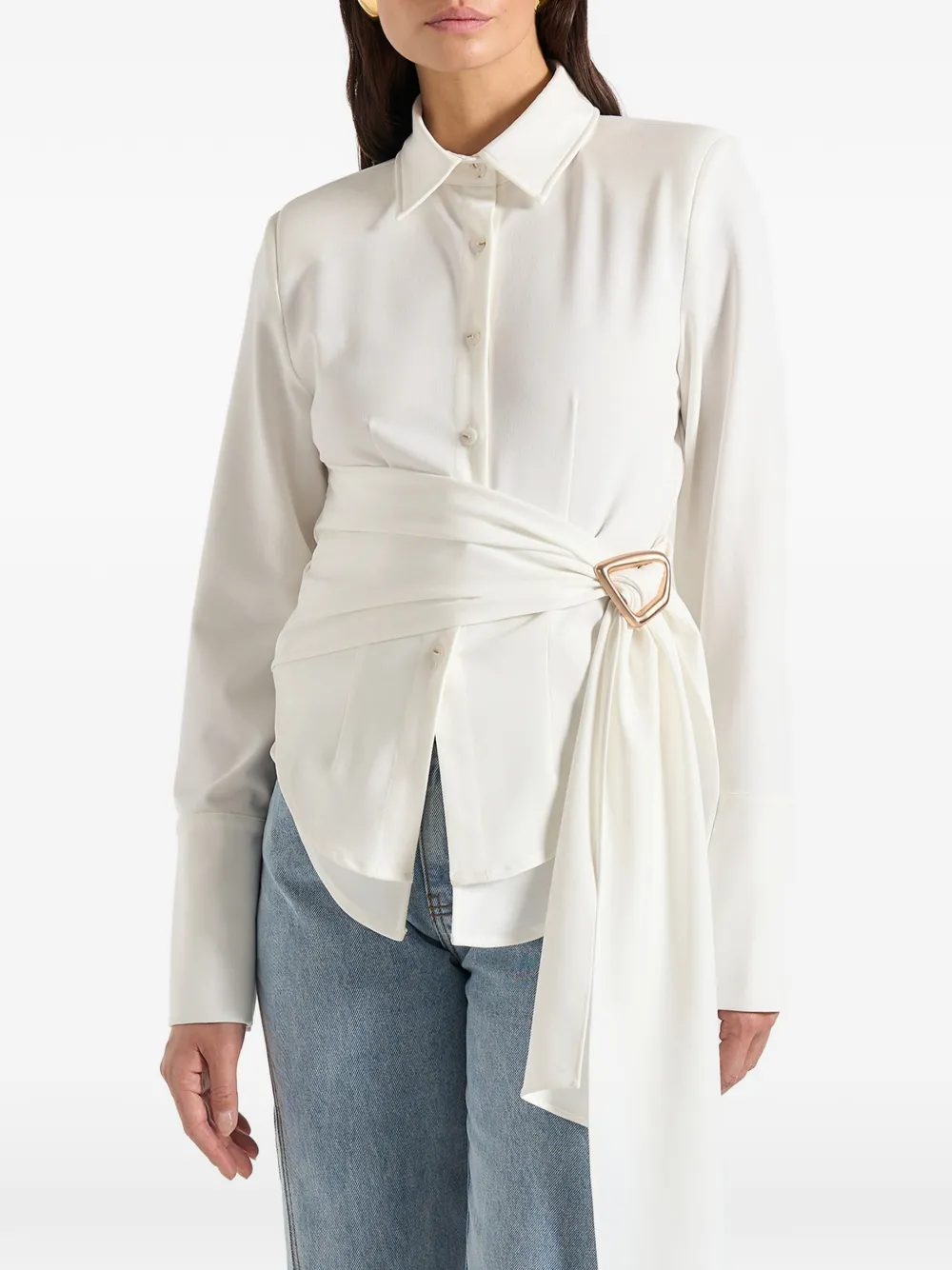 Manière De Voir Fia wrap shirt - Bianco