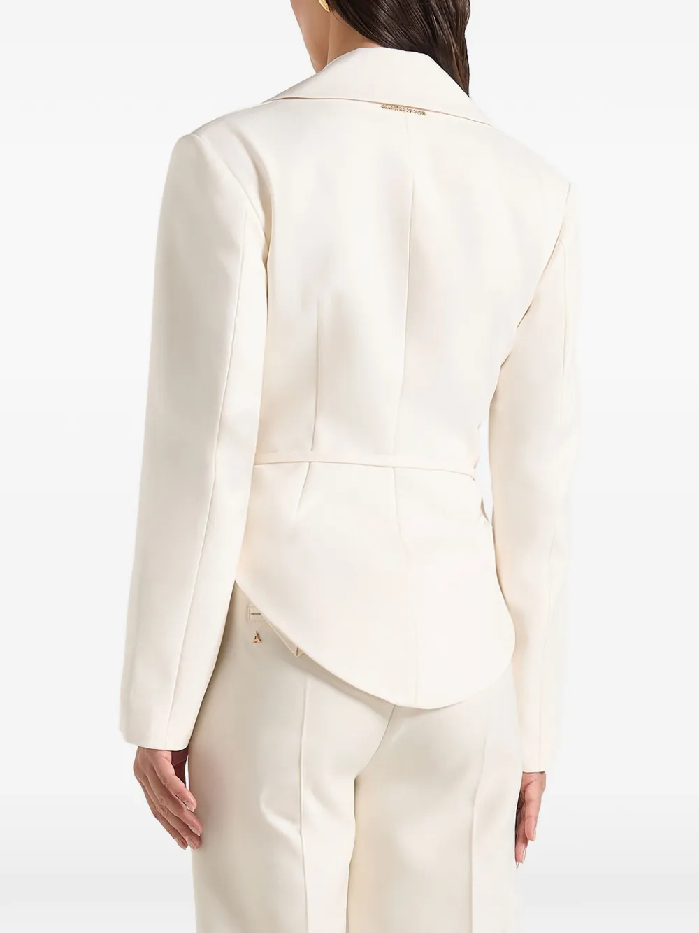 Manière De Voir Yuna in off-white blazer met riem Beige