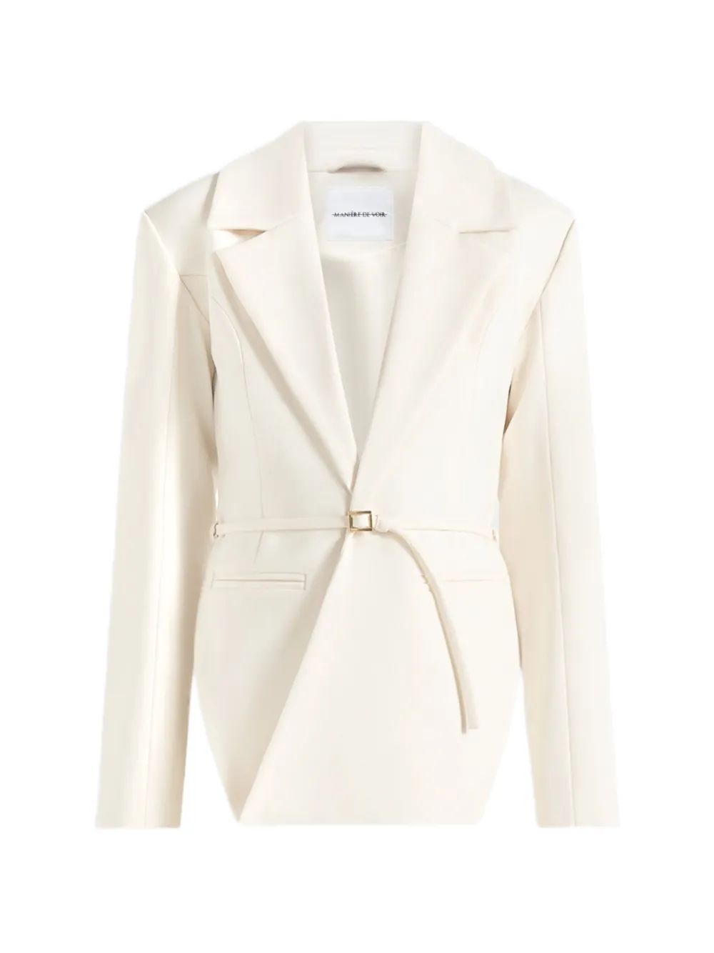 Manière De Voir Yuna plunge belted blazer - Toni neutri