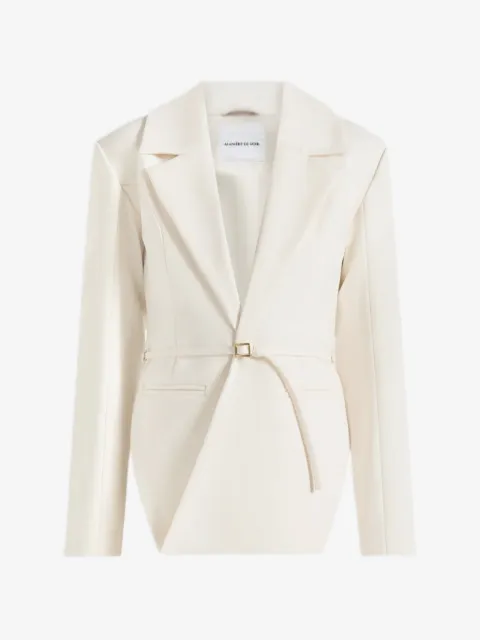 Manière De Voir Yuna plunge tailored blazer with belt