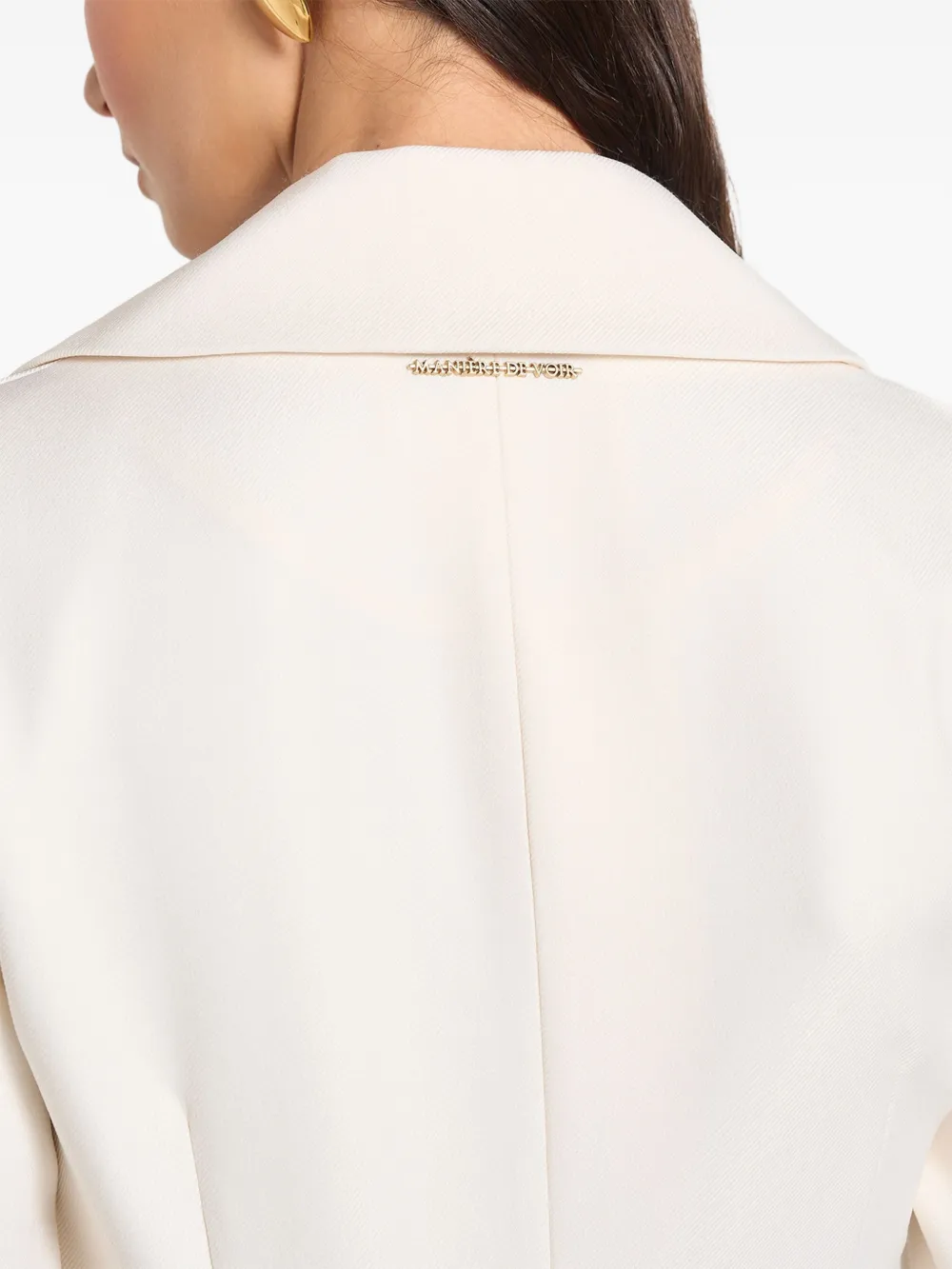 Manière De Voir Yuna in off-white blazer met riem Beige
