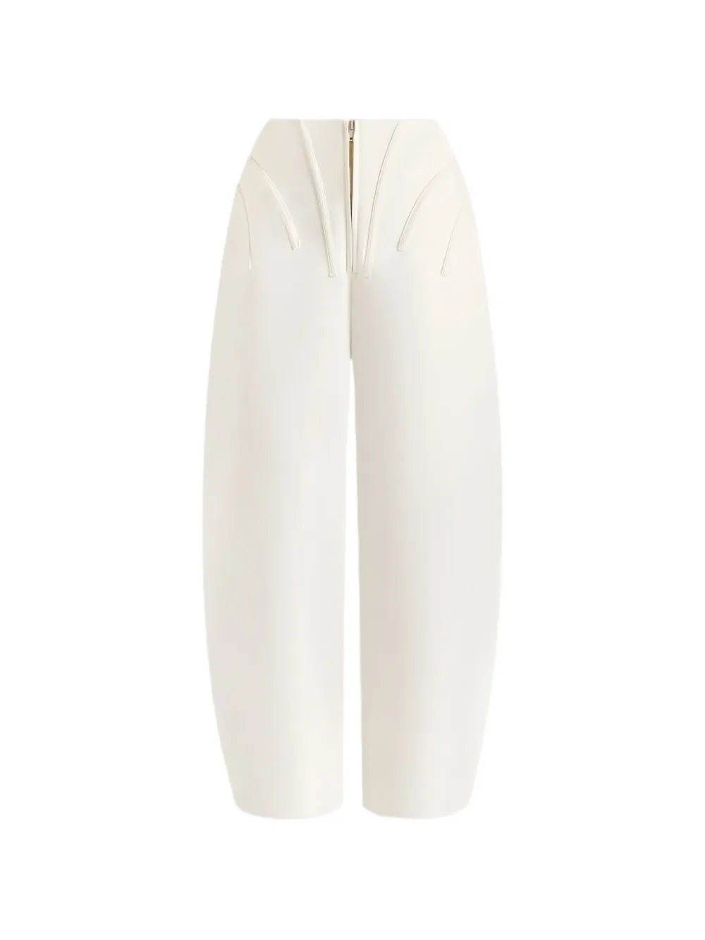 Manière De Voir Rena high-waist broek met korset-taille Beige