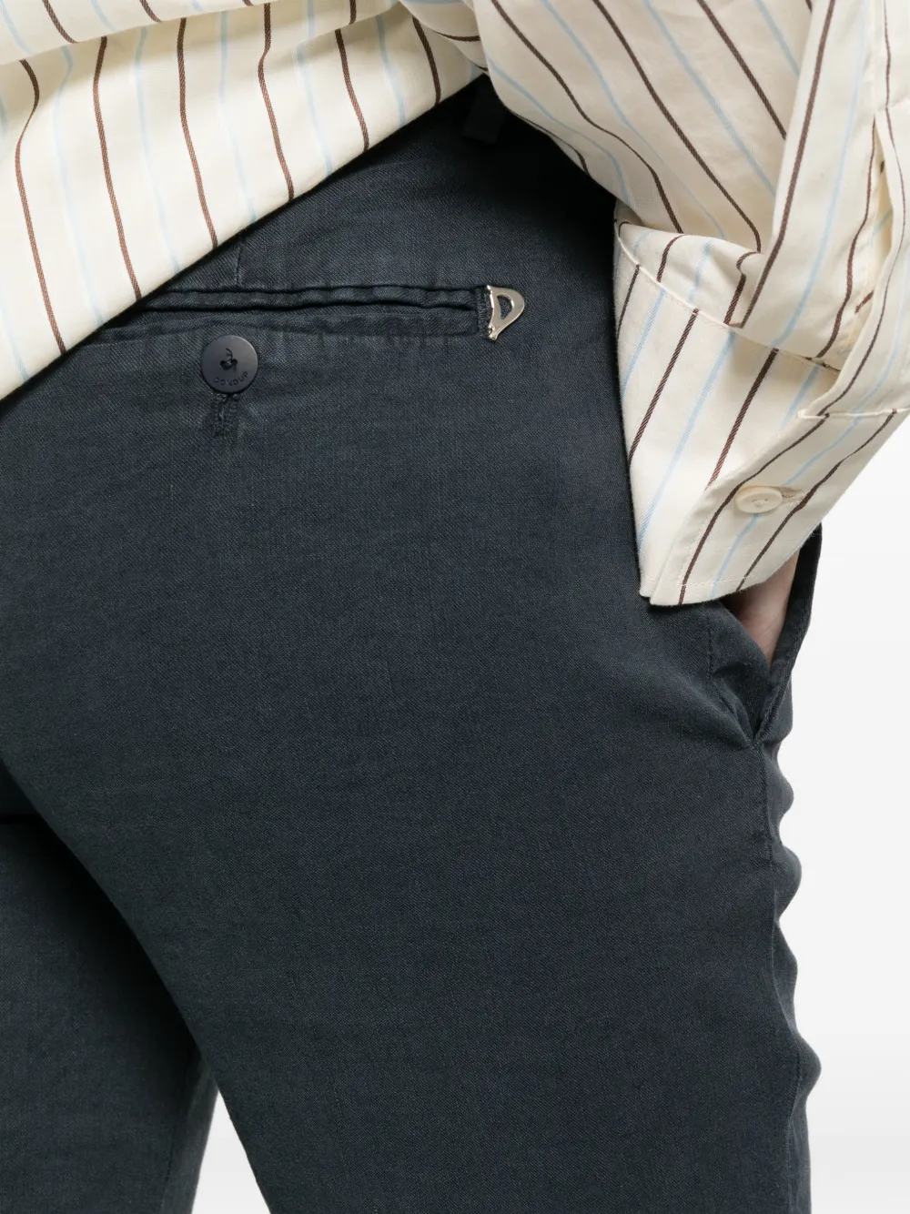 DONDUP Linnen broek Grijs