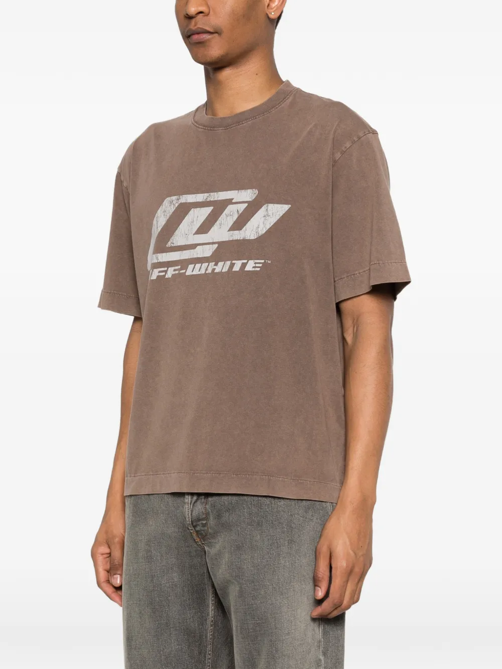 Off-White OWR Skate T-shirt met vervaagd effect Bruin