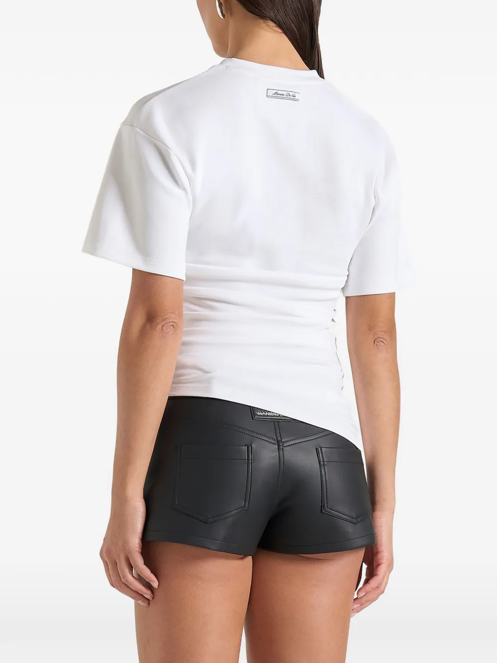  Manière De Voir Pauline Ruched Asymmetric T-shirt - White 