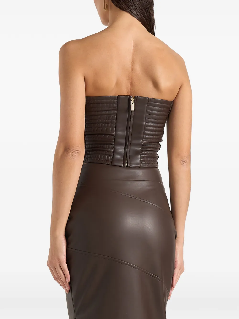  Manière De Voir Evie Panelled Bandeau Top - Brown 
