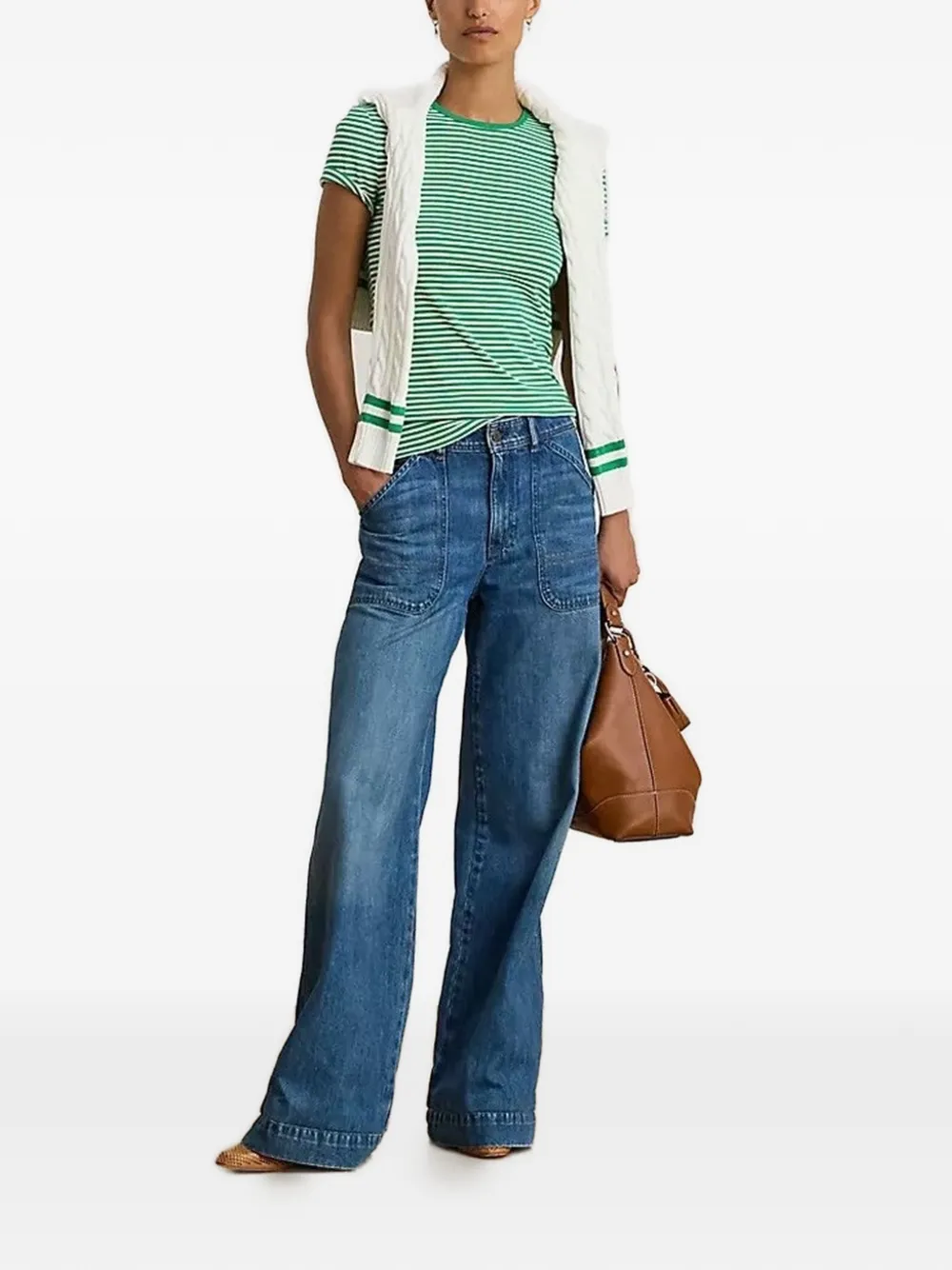  Lauren Ralph Lauren Striped T-shirt - Green 