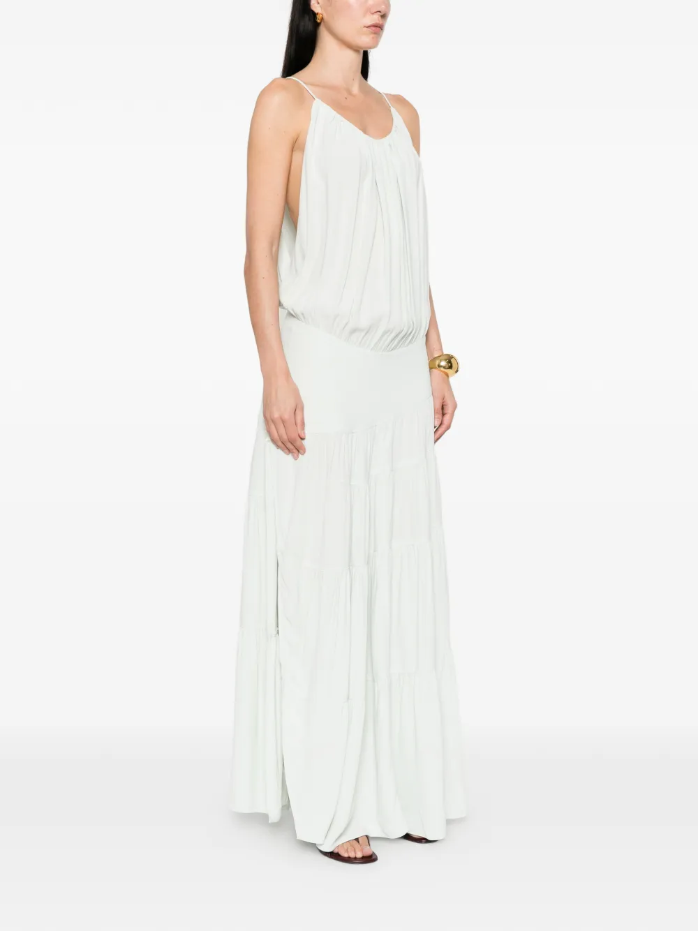  Iro Tiered Pleated Dress - Green 