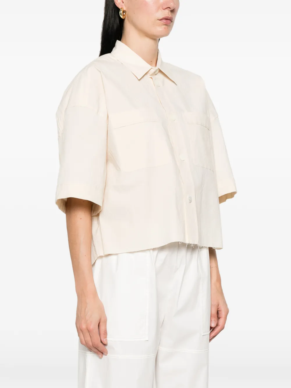  Nackiyé Camisa Dad's Crop Deshilachada - Neutro 