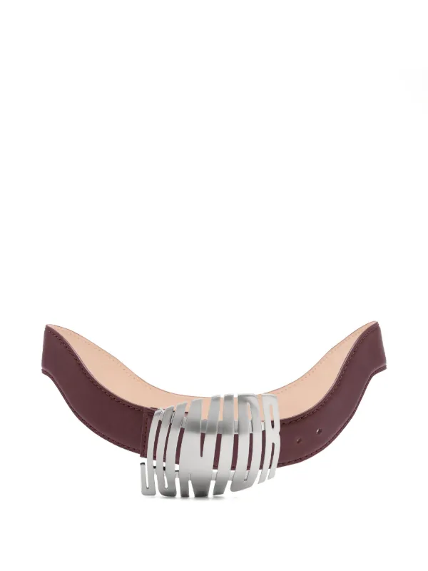 Jean Paul Gaultier Wavy Buckle Belt in Red