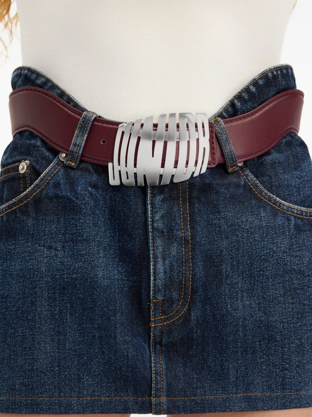  Jean Paul Gaultier Wavy Buckle Belt - Red 