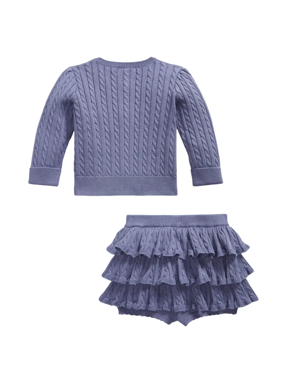 POLO RALPH LAUREN KIDS Kabelgebreide broek met ruches Paars
