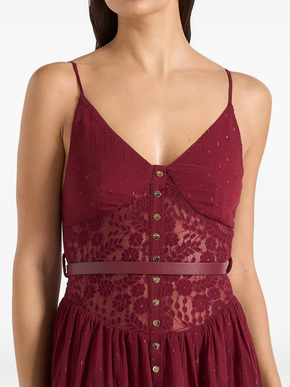 Manière De Voir Rosie mini-jurk met kant Rood