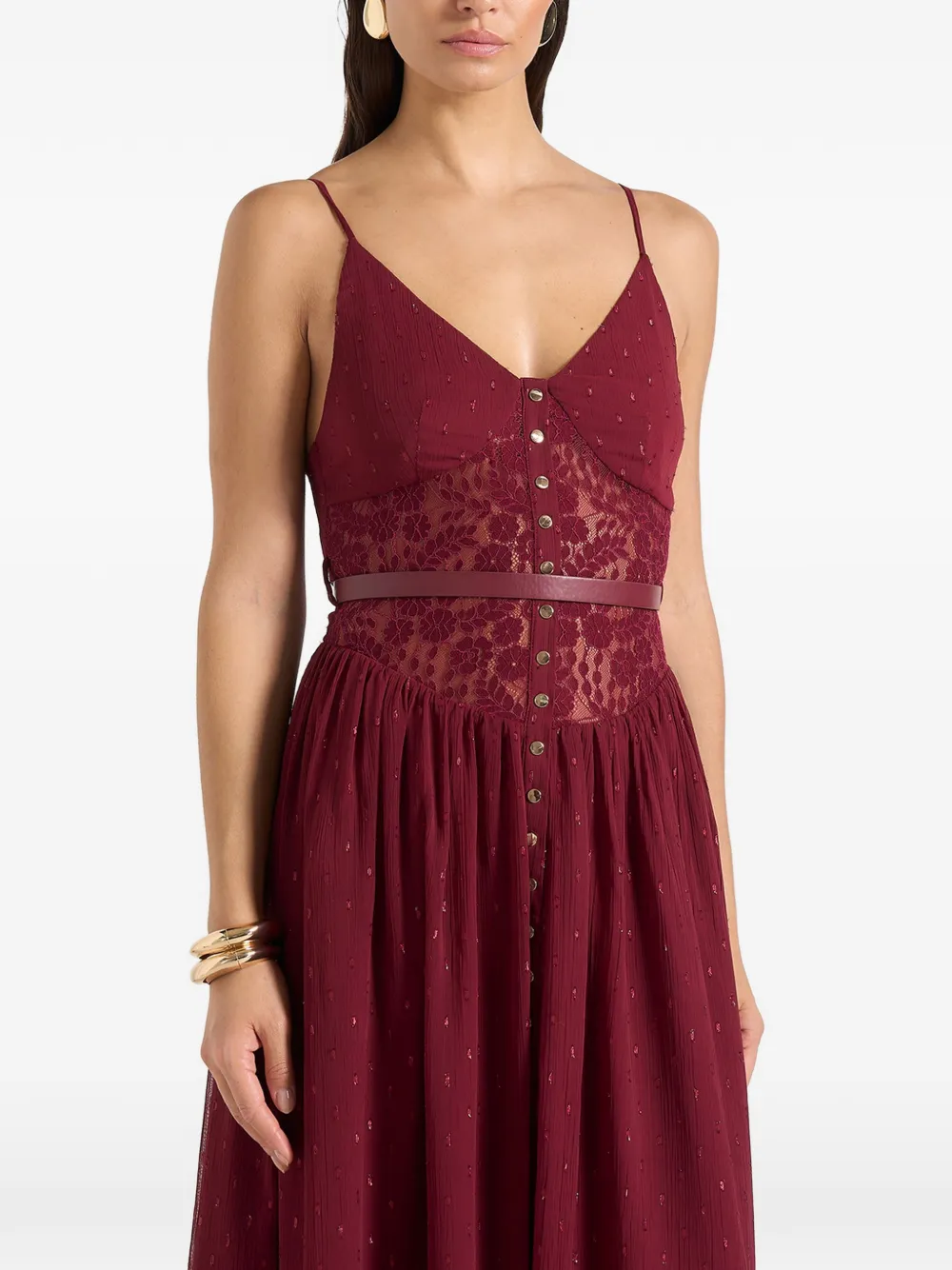 Manière De Voir Rosie mini-jurk met kant Rood