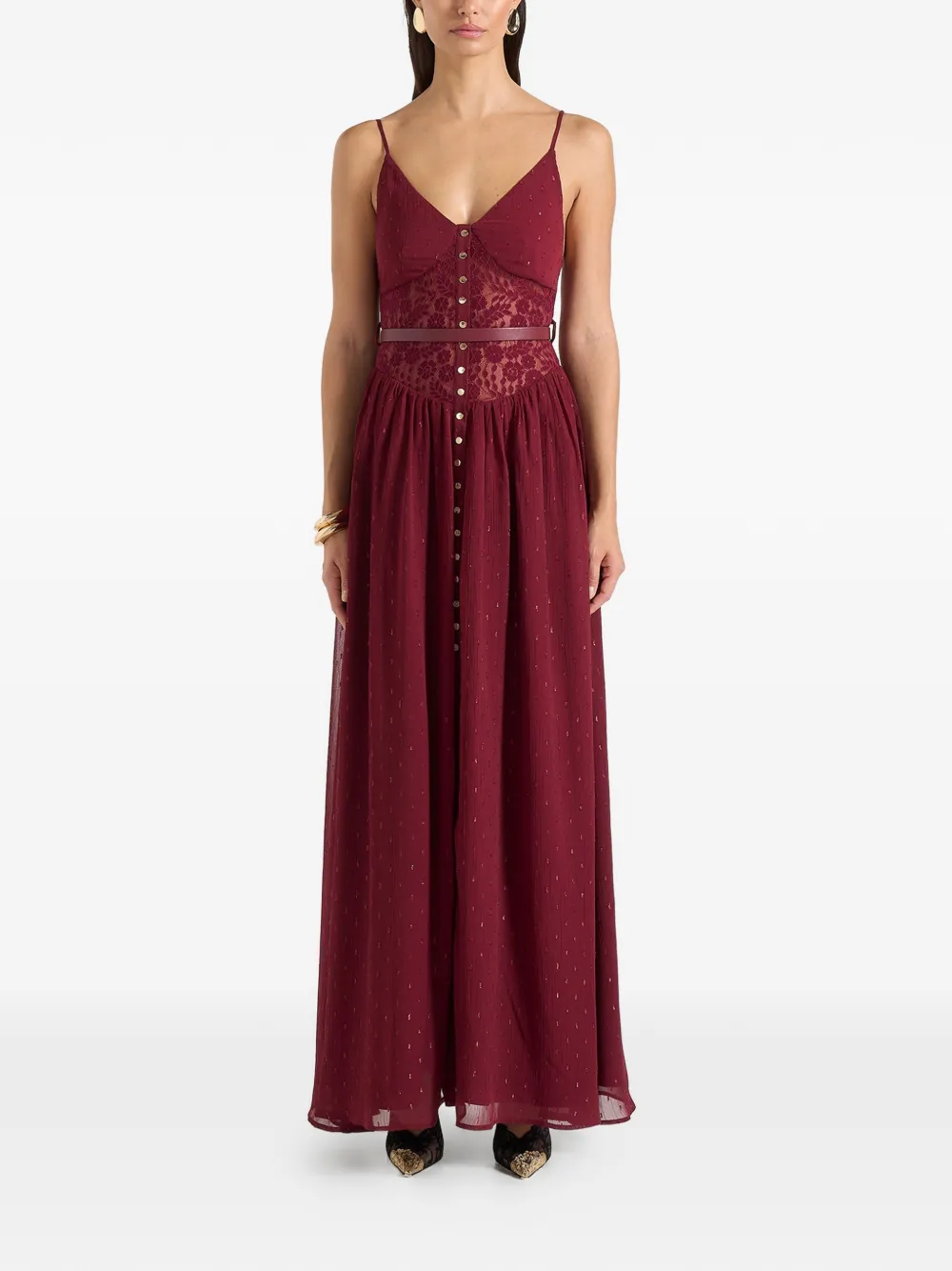 Manière De Voir Rosie mini-jurk met kant Rood