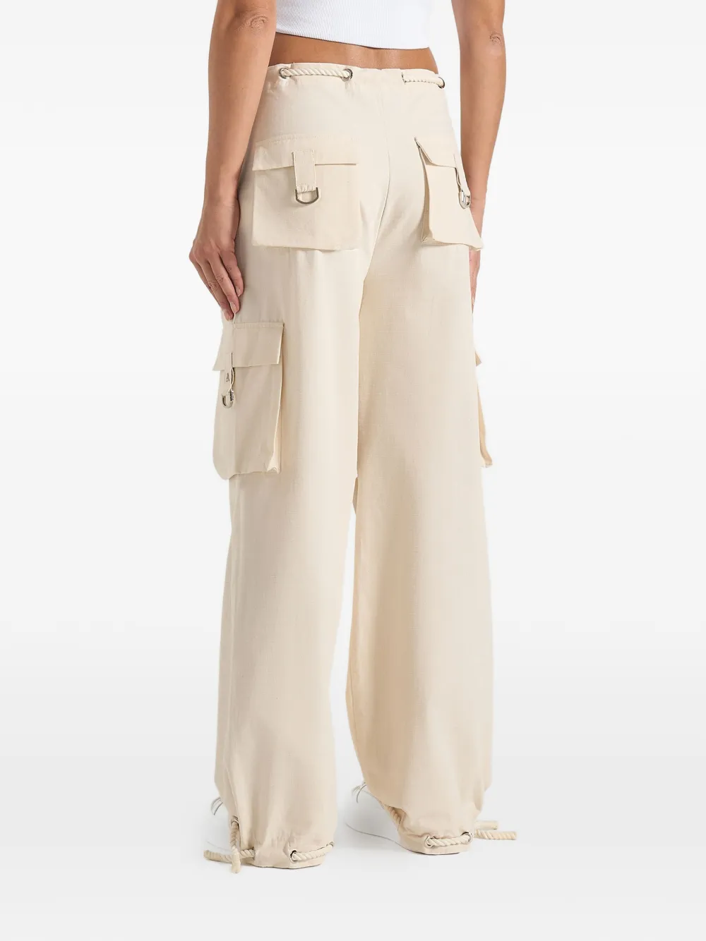 Manière De Voir Rosa ripstop parachute cargo broek Beige