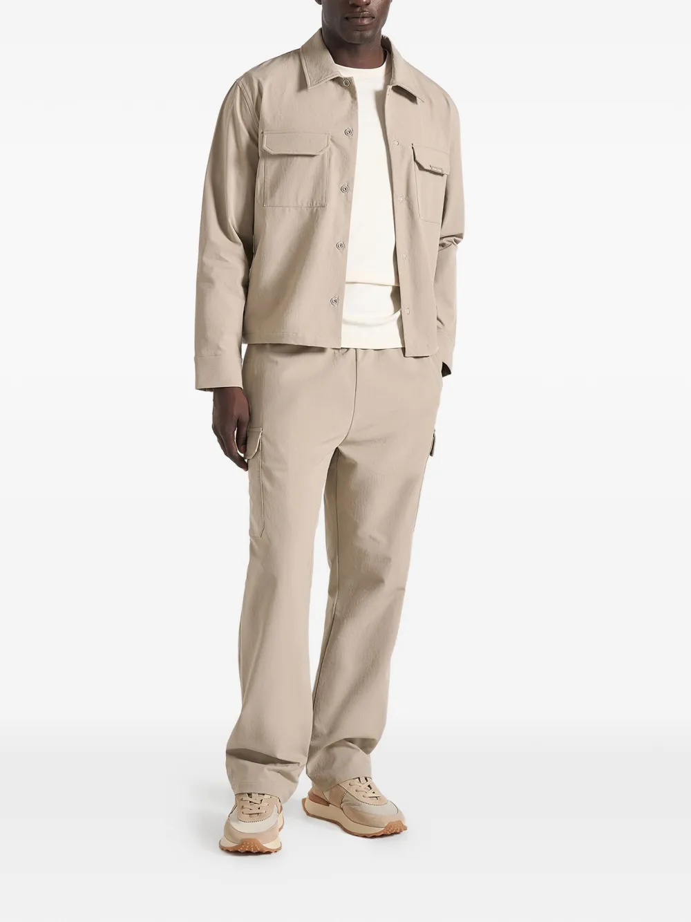  Manière De Voir Rayan Elasticated Cargo Pants - Neutrals 