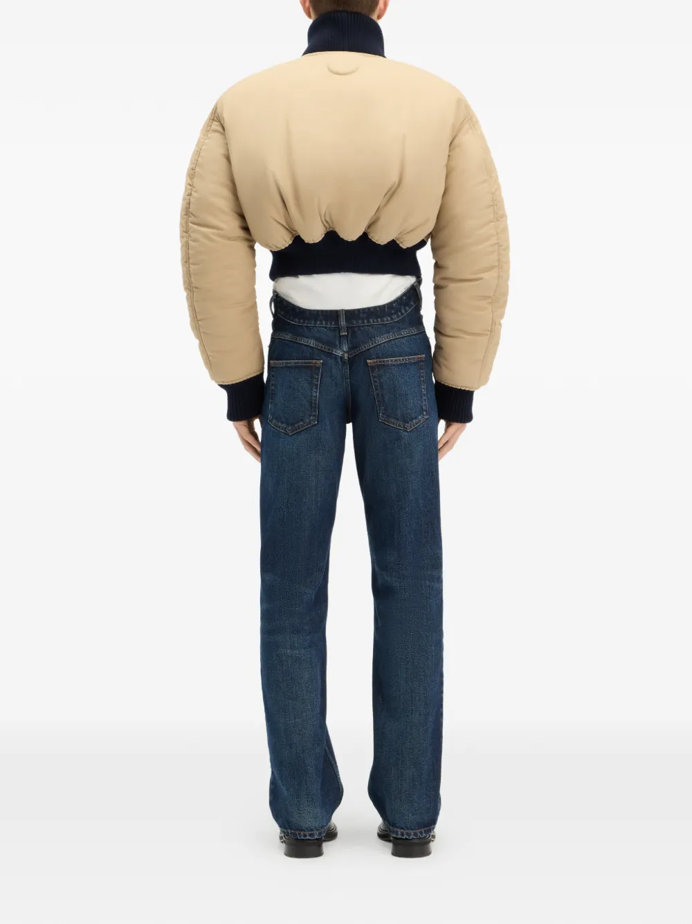 Jean Paul Gaultier Geribbeld bomberjack Beige